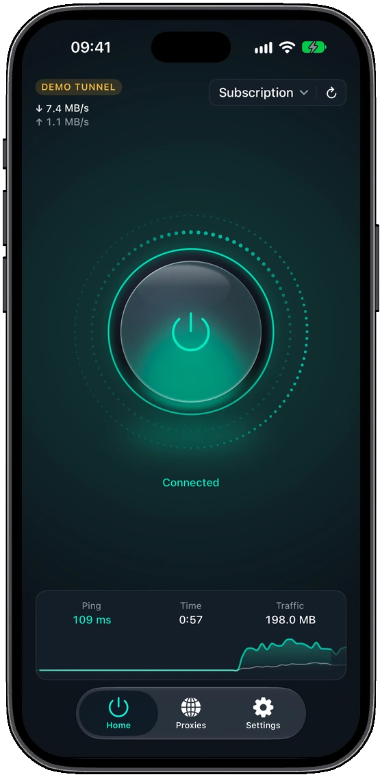 Letakof on a phone: the Home screen, connected